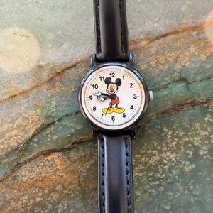Vintage Disney Black Mickey Mouse Wristwatch